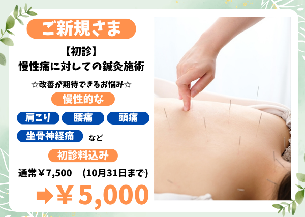 あさひ鍼灸院 慢性的な痛みのお悩みはこちら【腰痛、肩こり、頭痛など】のメニュー画像